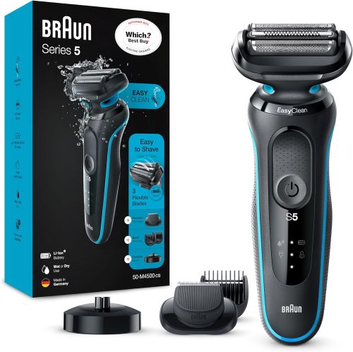 Braun series 5 electric shaver with beard trimmer charging stand wet and dry 100% waterproof
